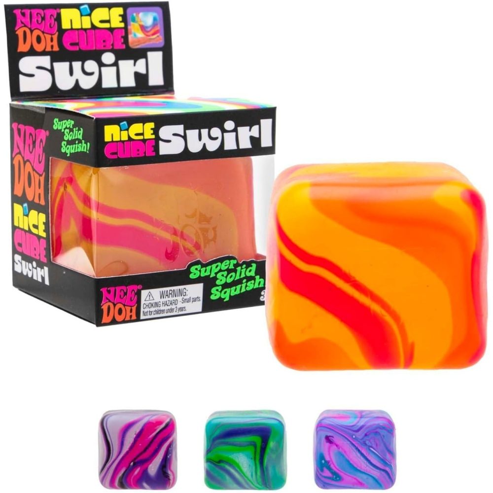 NeeDoh Nice Cube Swirl  Solid Squish  Assorted