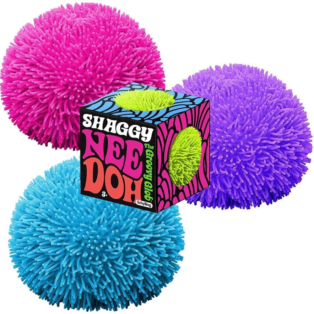 NeeDoh Shaggy Ball Neon Squishy  3 Pack